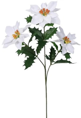 Umelá Poinsettia biela, 55 cm