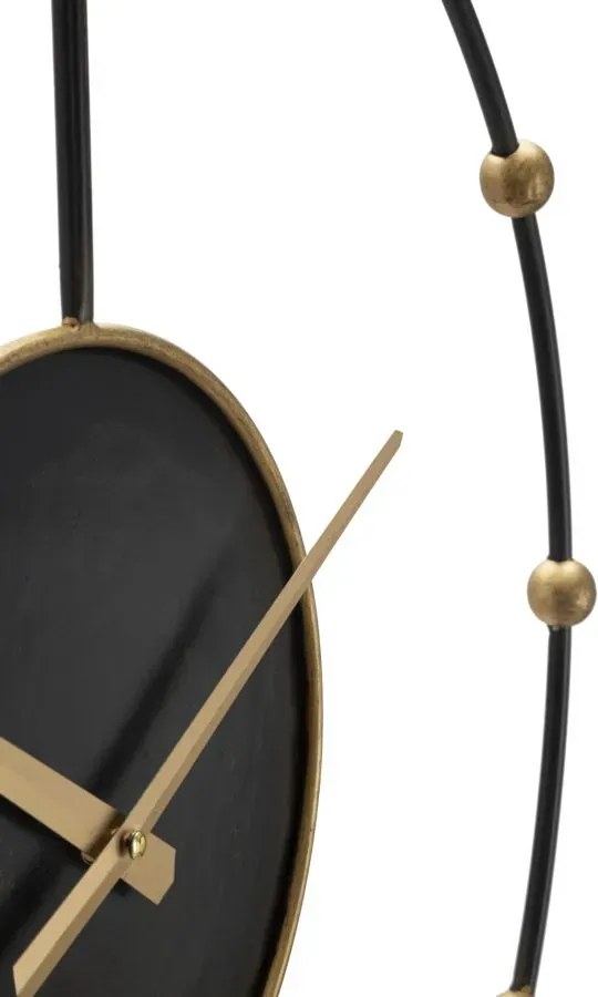 Kovové nástenné hodiny Pearl 61 cm čierne/zlaté
