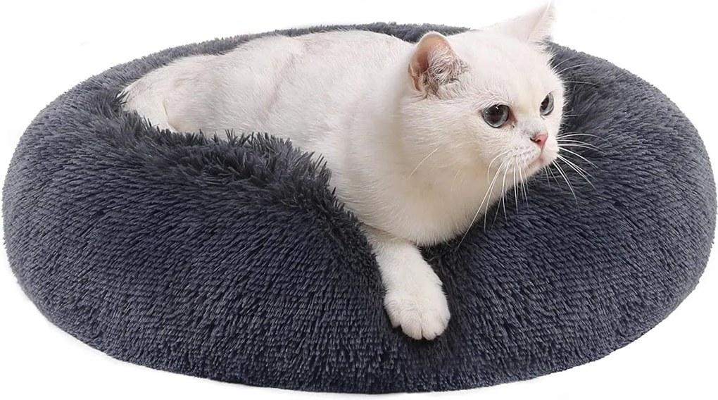 Pelech pre psa, pelech pre mačku, mäkký plyš, veľkosť S, tmavošedý