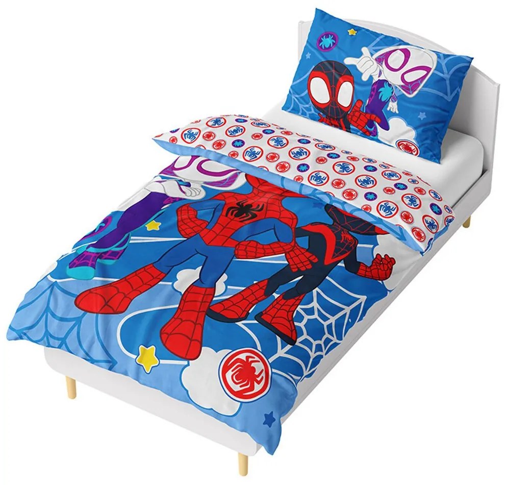 Mikroplyšové posteľné obliečky Spidey a jeho úžasní priatelia - 70 x 90 cm + 140 x 200 cm, zipsové zapínanie