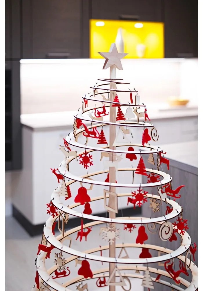 Drevená hviezda na dekoratívny vianočný stromček Spira Large