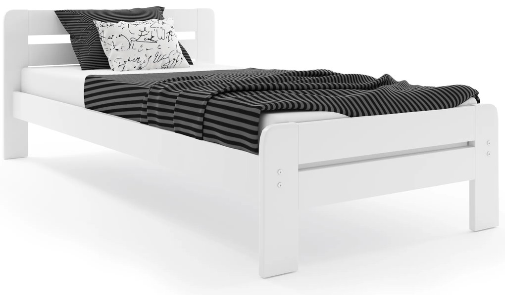 Interbeds Jednolôžková posteľ DALLAS1 biela s matracom - 200x120