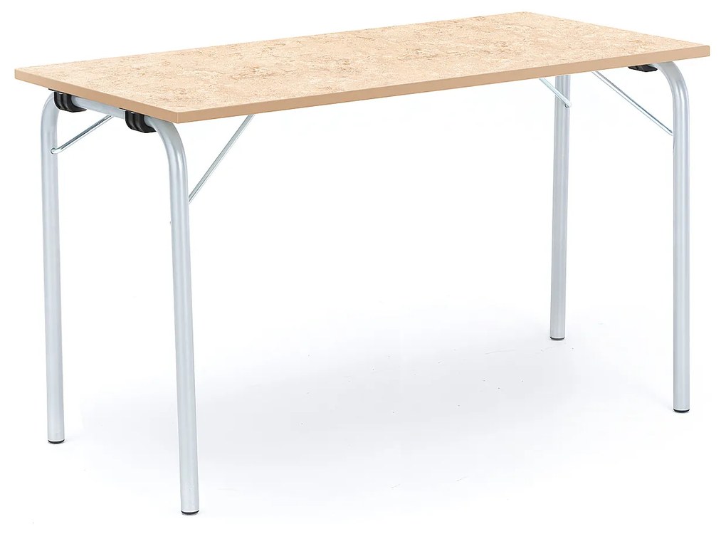 Skladací stôl NICKE, 1200x500x720 mm, linoleum - béžová, galvanizovaný