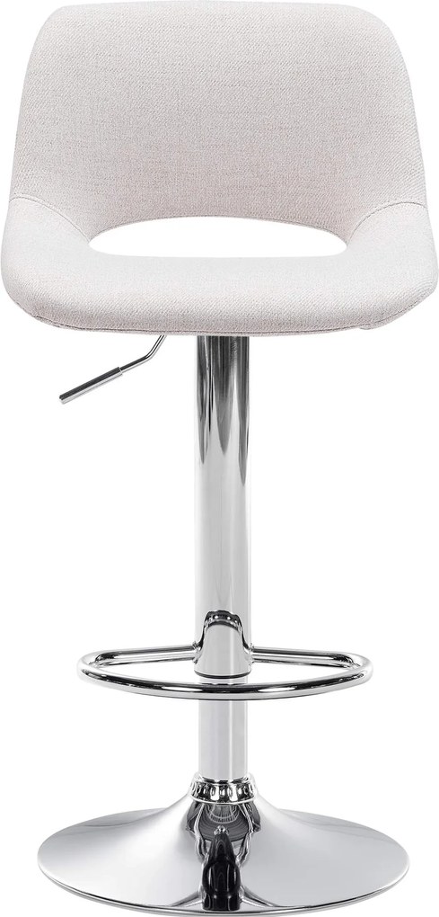Barová stolička Camden - látka, chróm rám - Krémová