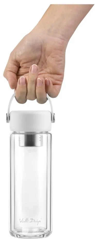 Biela sklenená fľaša 350 ml Fuori – Vialli Design
