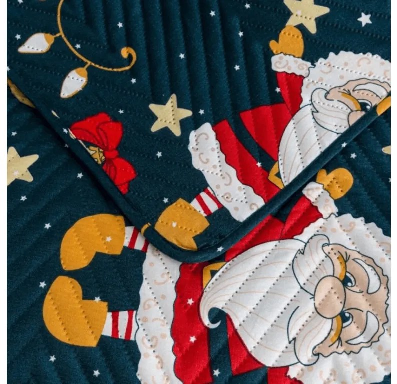 Prehoz na posteľ SANTA, modrý Rozmer: 220 x 240 cm