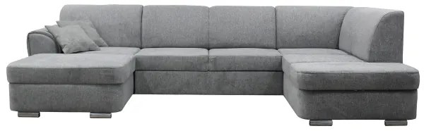 Rozkladacia rohová sedacia súprava s úložným priestorom do U SERPA pravá sivá