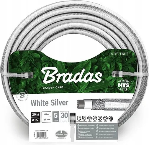 Záhradná Hadica 1/2 Palca 20 M Nts White Silver Vystužená, Odolná