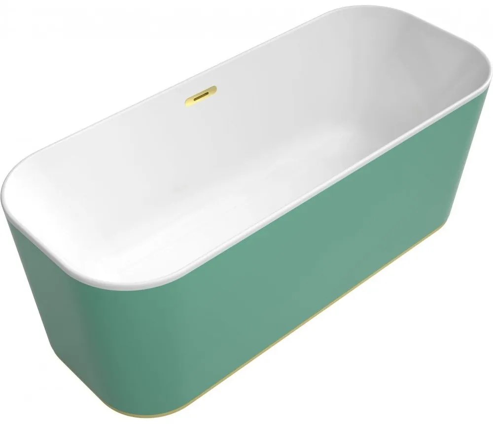 VILLEROY &amp; BOCH Finion voľne stojaca vaňa z materiálu Quaryl (bez spoja medzi panelom a vaňou), odtok v strede, 1700 x 700 x 633 mm, s prítokom, lišta Design, Colour on Demand, Gold, Stone White, UBQ177FIN7N3BCV2RW