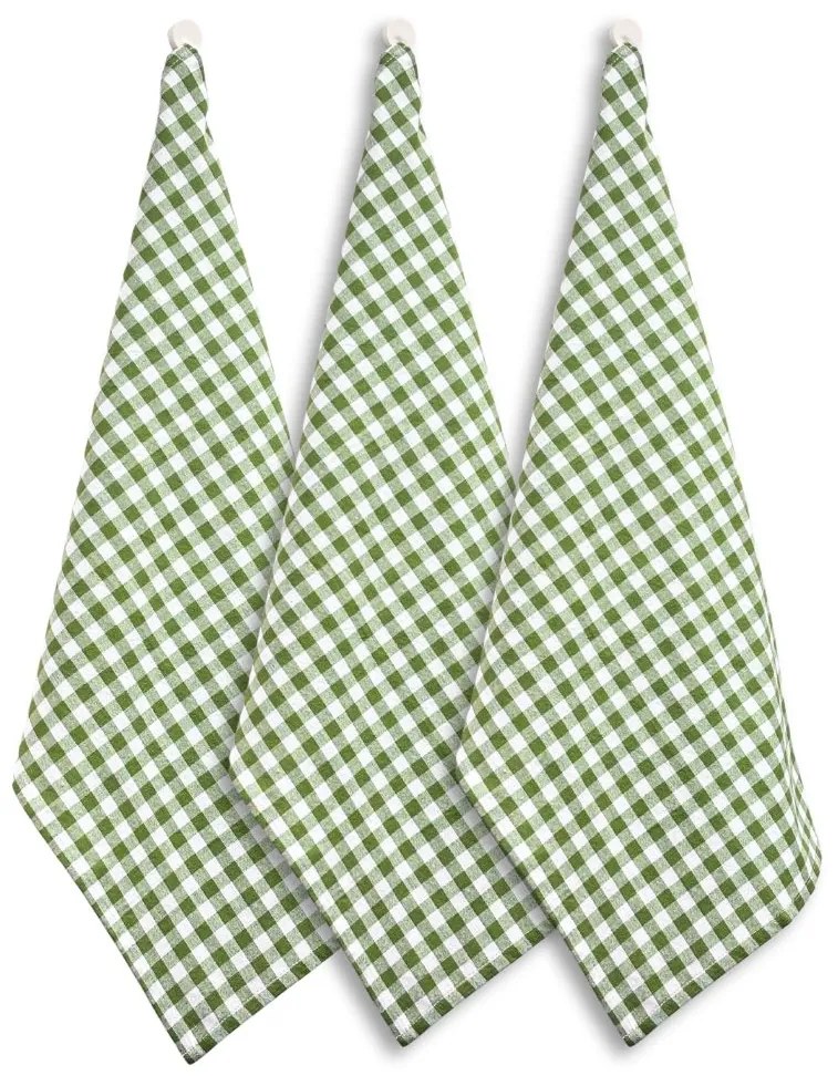 Home Elements Kuchynské utierky Zelené káro