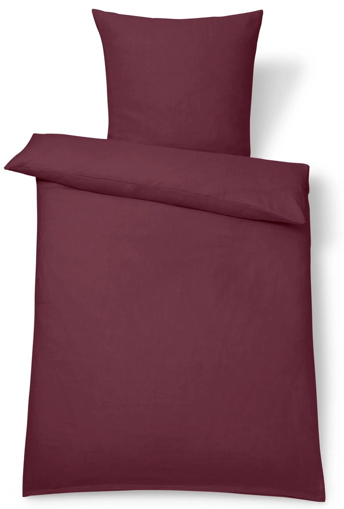 Ľanová posteľná bielizeň, vínová, štandardná veľkosť
