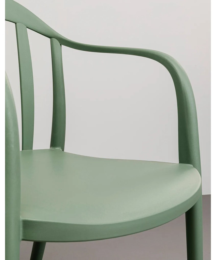 Flores kreslo sivozelené