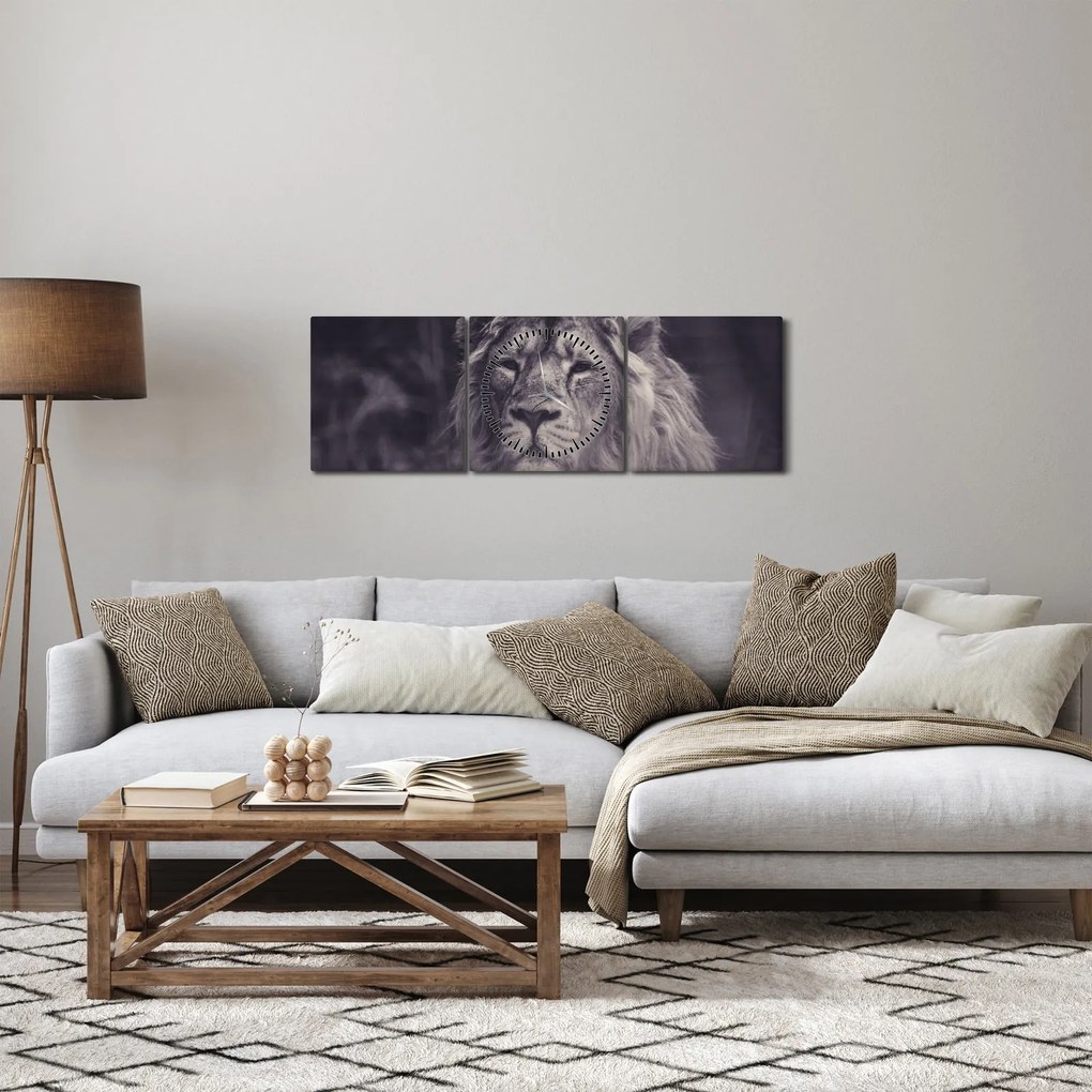 Obraz leva (s hodinami) (90x30 cm)