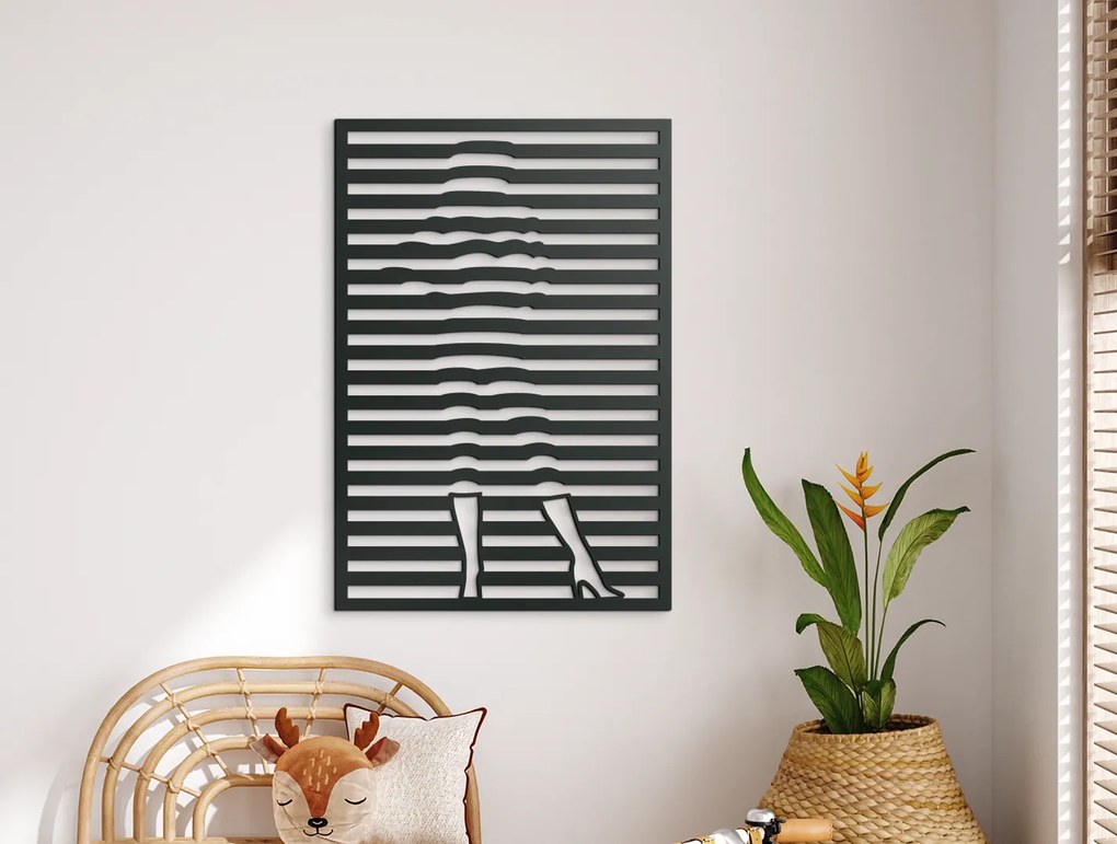drevko Minimalistický obraz Silueta ženy Rozmer obrazu: 44,5 x 30,5 cm, Farba dekorácie: Čierna