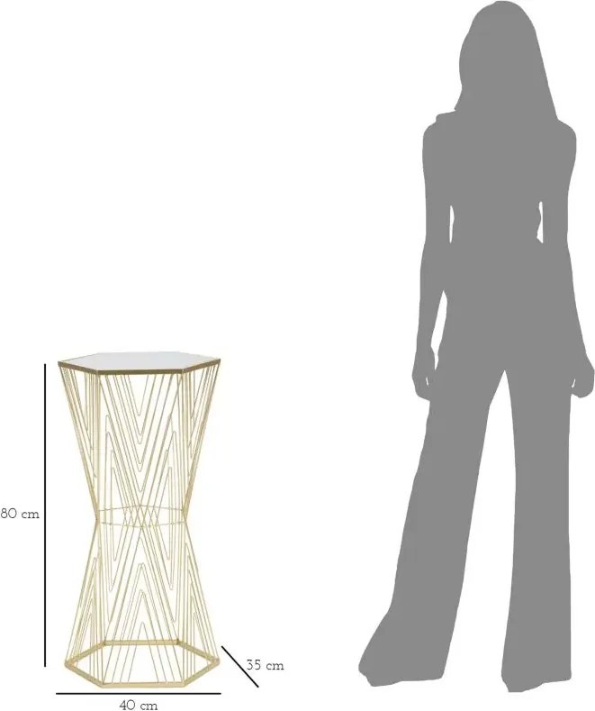 Odkladací stolík Lines 40 cm zlatý