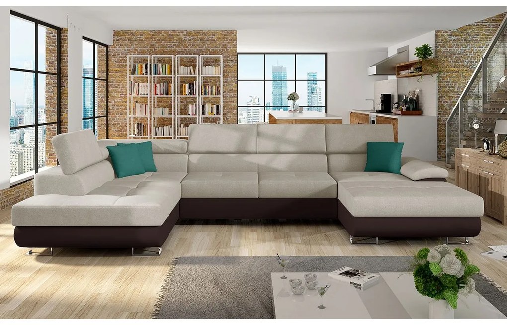 Rohová sedacia súprava Alvin Bis, Dostupné poťahy: ekokoža Soft 029 + Uttario Velvet 2971 + kunstleder Soft 029, Strana: Ľavá - U