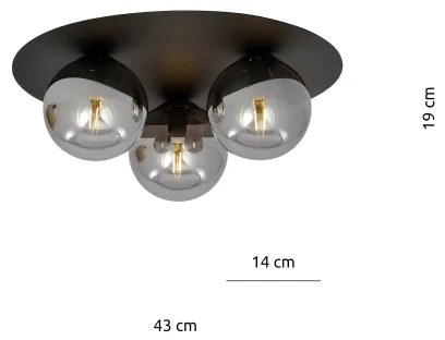 Stropné svietidlo SOLAR 3xE14/10W/230V čierna/šedá