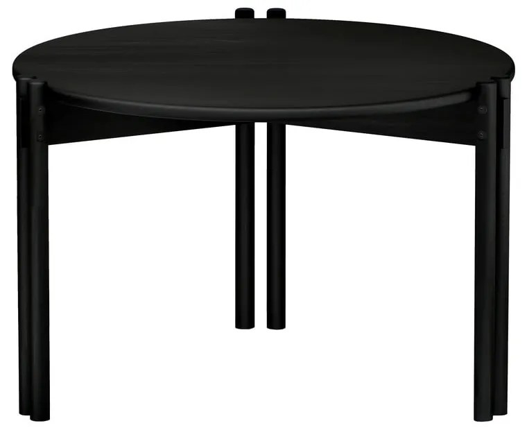 Čierny okrúhly konferenčný stolík z borovicového dreva ø 60 cm Sticks – Karup Design