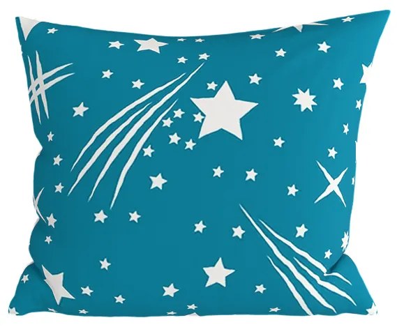 Sada 2 ks dekoračných povlakov na vankúš z mikrovlákna NIGHT SKY 45x45 cm, tyrkysová