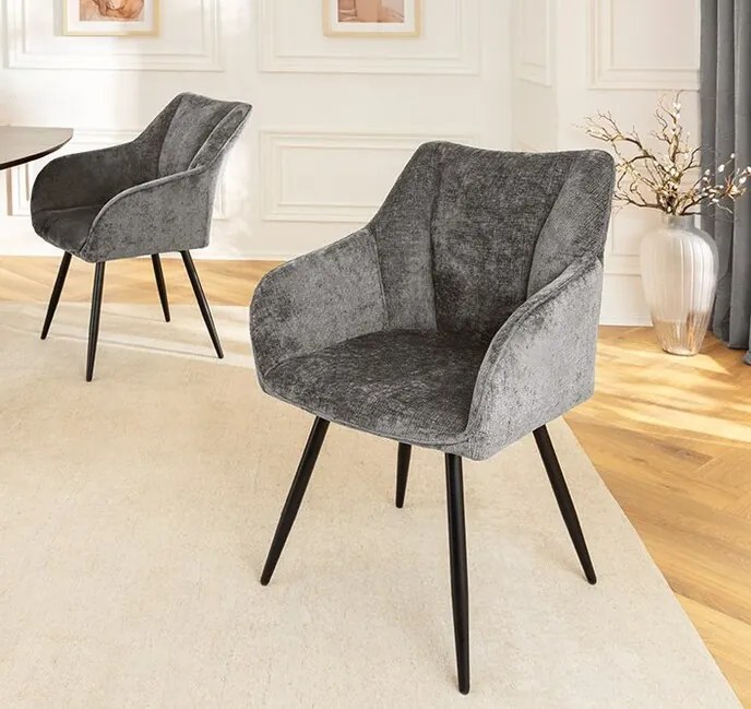 Otočná jedálenská stolička Salerno šedá ženilka