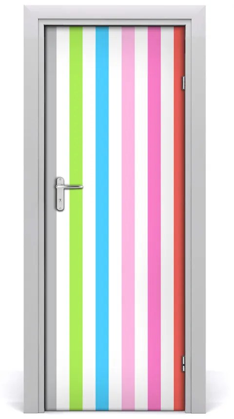 Samolepiace fototapety na dvere farebné pásky 95x205 cm