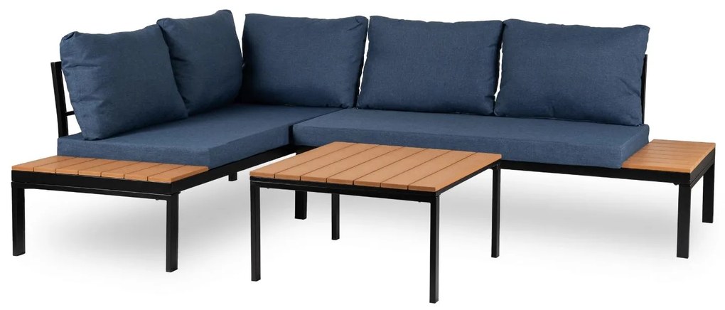 Záhradný set Necasario (námornícka modrá + čierna) (pre 4 osoby). Akcia -15%. Vlastná spoľahlivá doprava až k Vám domov. 1119340