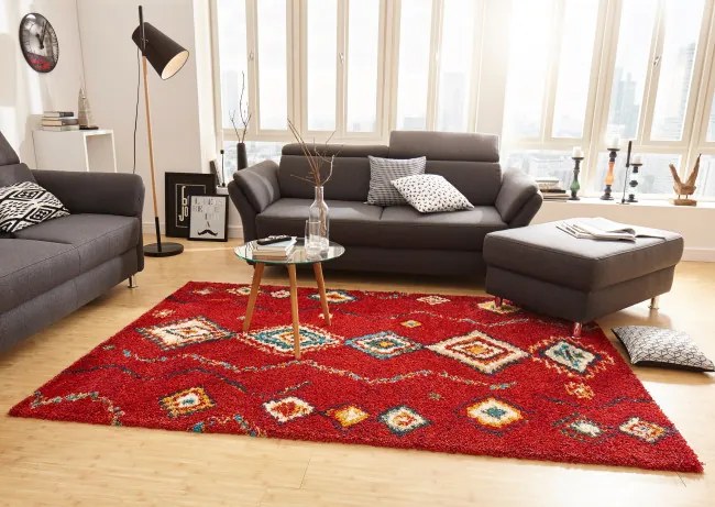 Koberec Hanse Home Nomadic Geometric červený