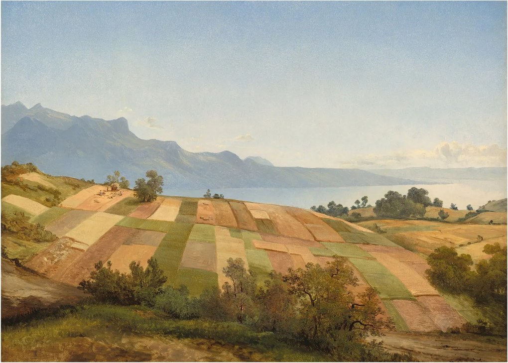 Sklenený obraz - Alexandre Calame, Swiss Landscape, reprodukcia (70x50 cm)