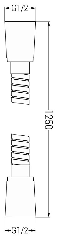 Sprchová hadica MEXEN 125 cm 2 čierna