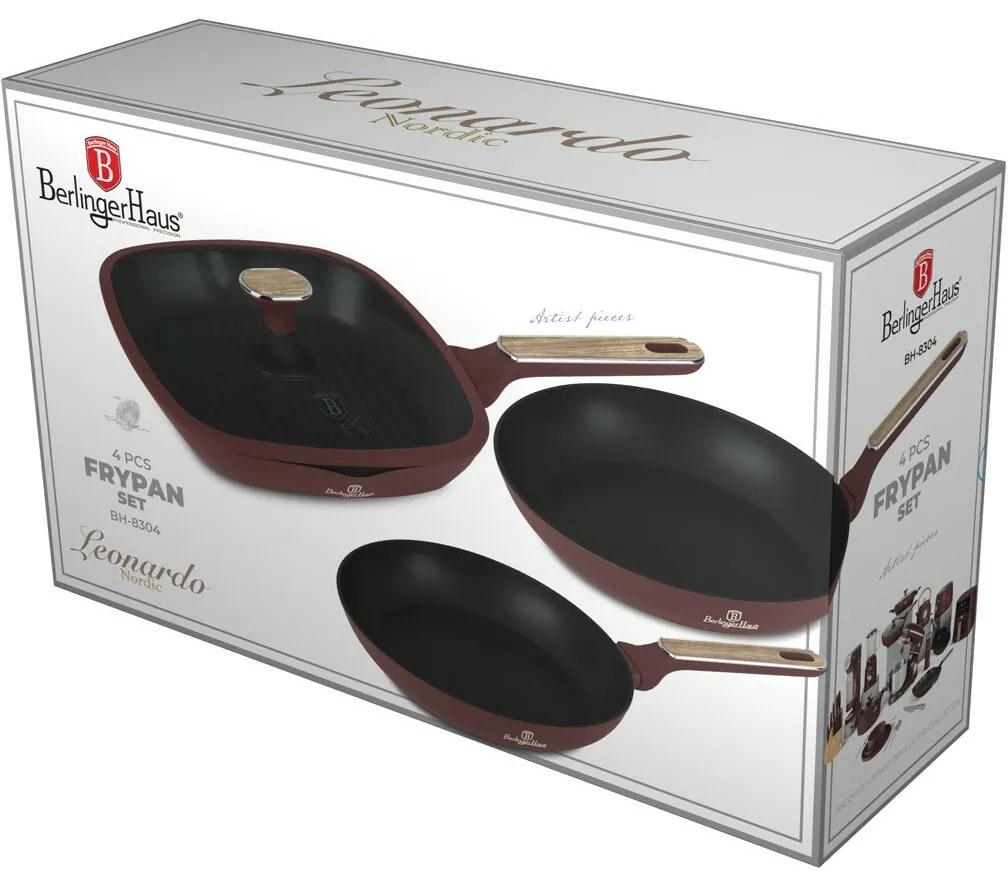 BerlingerHaus Súprava panvíc s titánovým povrchom Leonardo Nordic, 3+1 ks