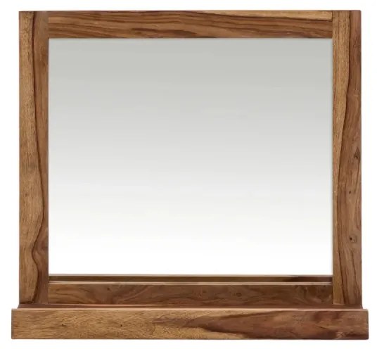 furniture-nabytek.cz - Masívne kúpeľňové zrkadlo Lagos z palisandrového dreva, lakované, hnedé – 70×66 cm