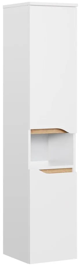 Biela vysoká závesná kúpeľňová skrinka 30x141 cm Set 857 – Pelipal
