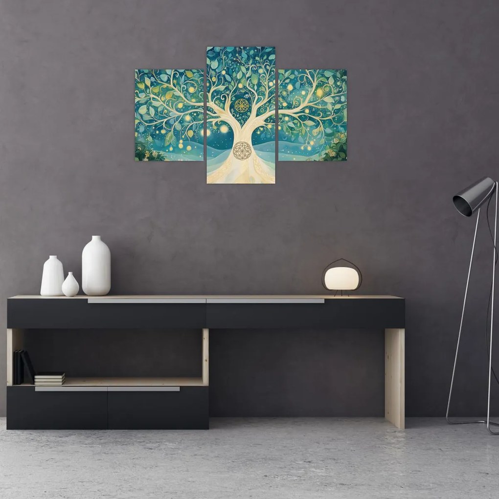 Obraz – Magický strom so špirálami (90x60 cm)
