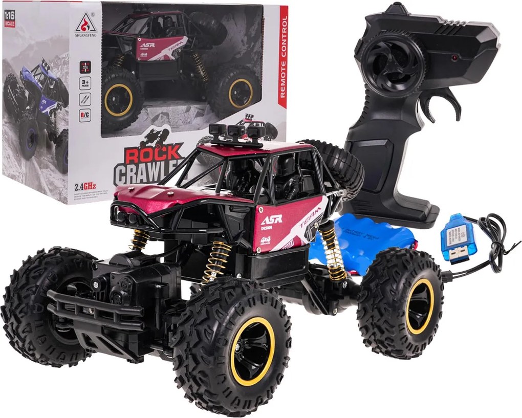Ramiz Crawler Monster Rock 1:16 RC na diaľkové ovládanie, červený