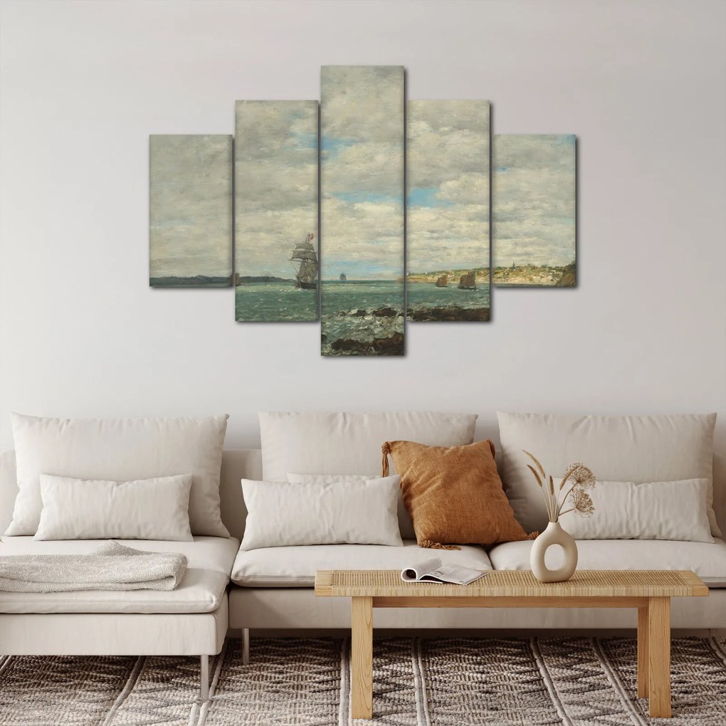 Obraz - Eugène Boudin, Coast of Brittany, reprodukcia (150x105 cm)