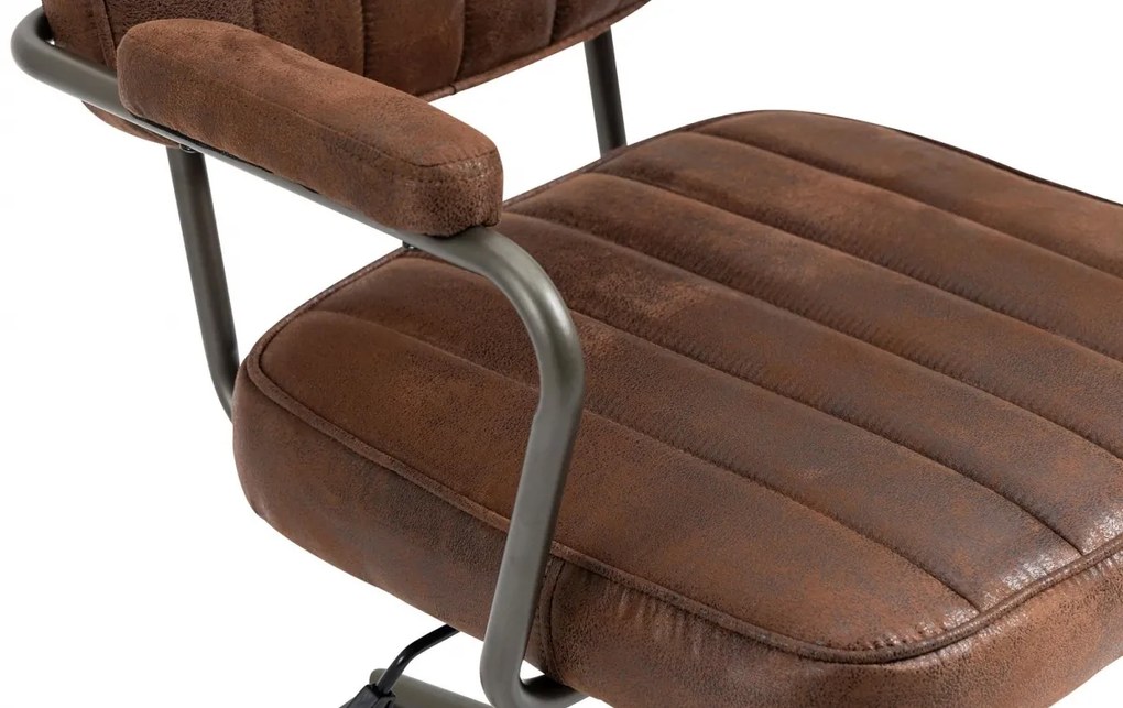 Kancelárska stolička Natrona v industriálnom štýle - koženka - Cognac antik