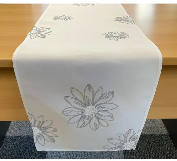 Obrus Sivý kvet 40x140 cm