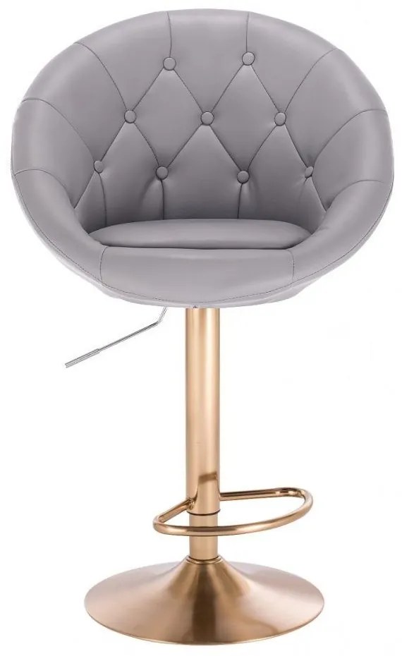 LuxuryForm DESIGN Barová stolička VERA na zlatom tanieri - šedá