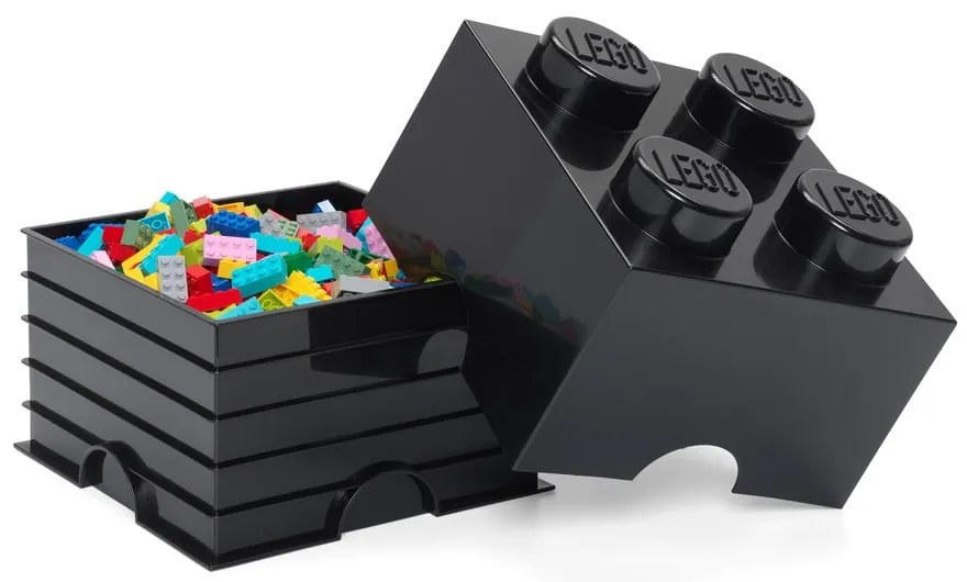 Čierny úložný box štvorec LEGO®