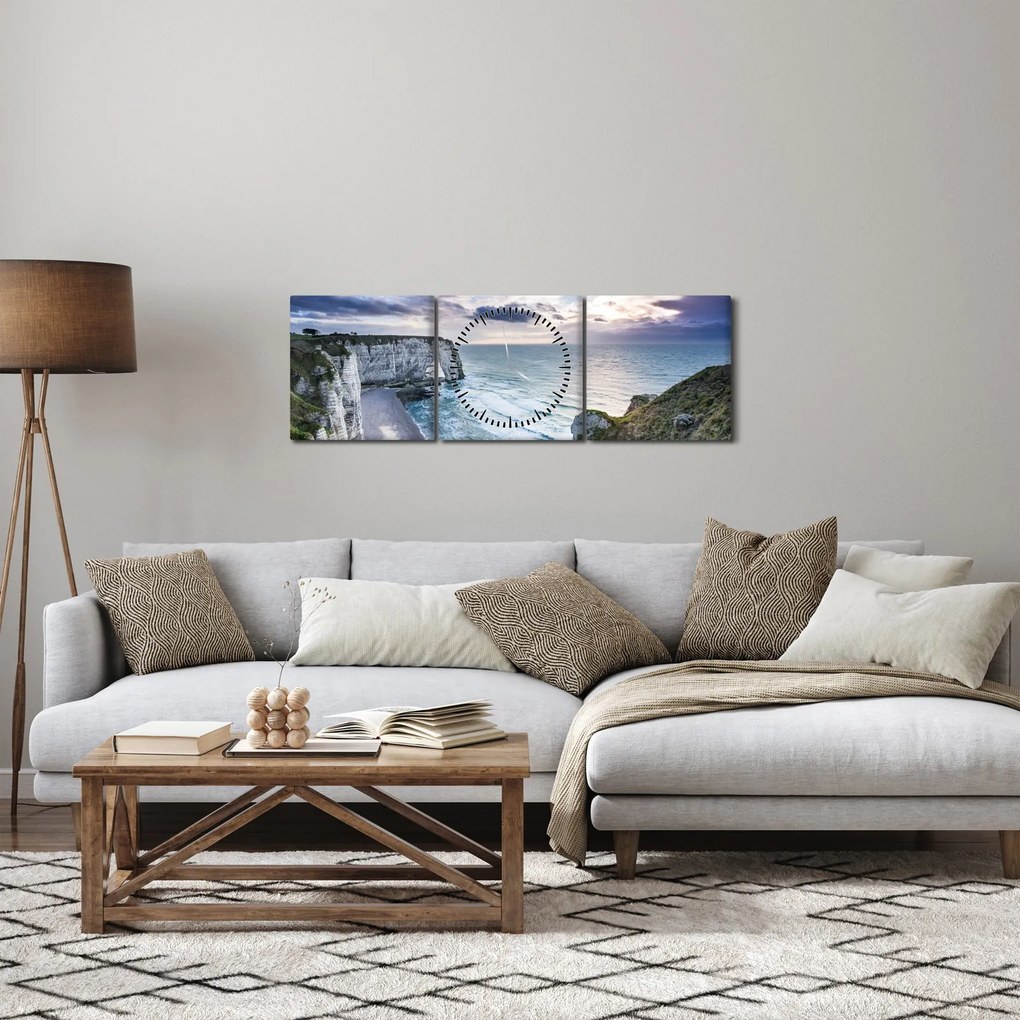 Obraz útesov (s hodinami) (90x30 cm)
