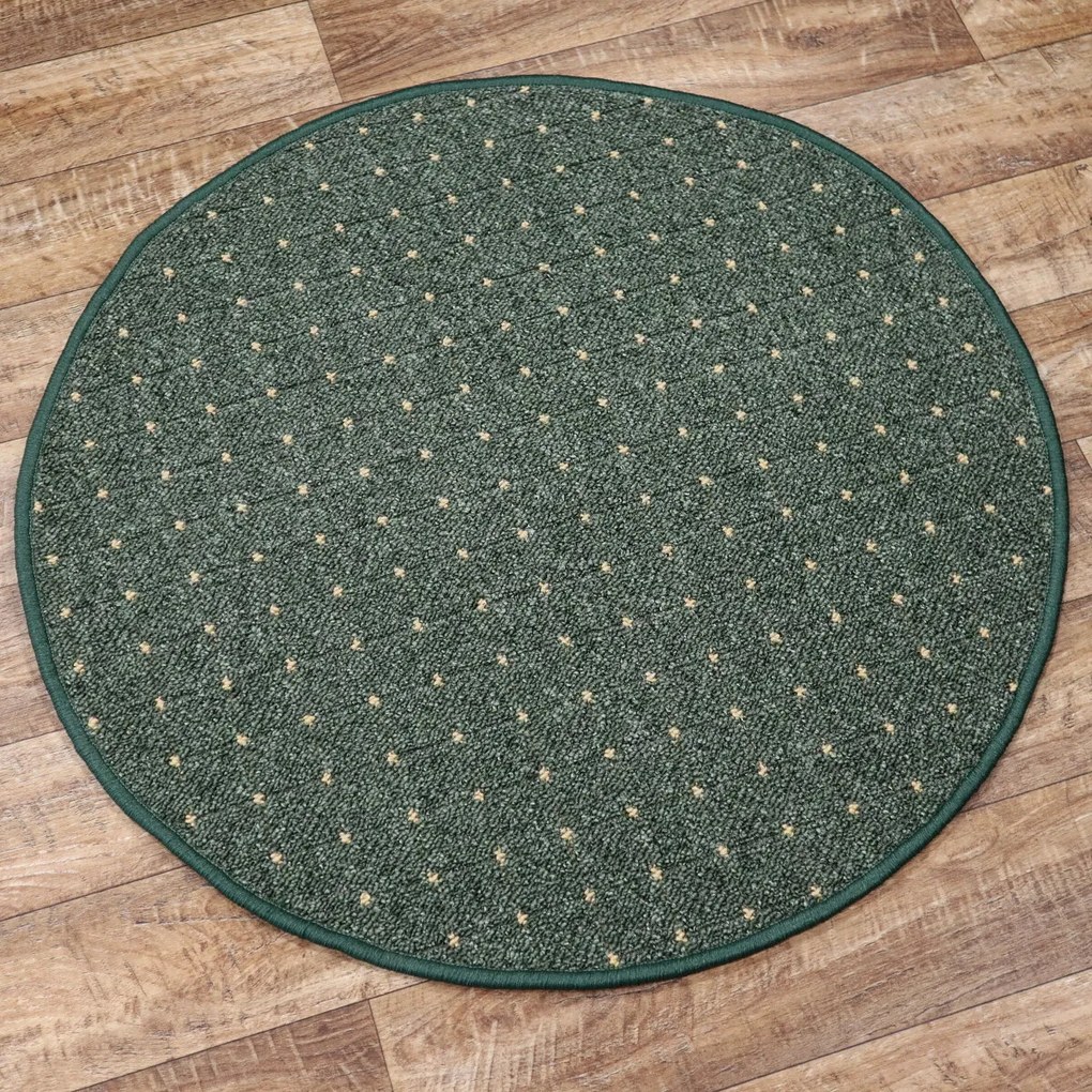 Condor Carpets, Kusový koberec Udinese zelený kruh, 400x400 (priemer) kruh, zelená, chodba / predsieň
