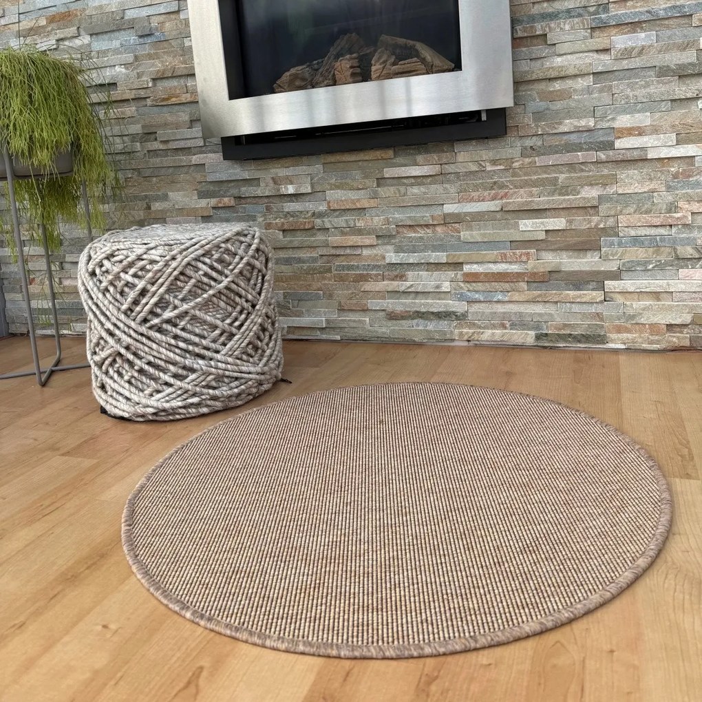 Vopi, Kusový koberec Nature NEW prírodný kruh, 67x67 (priemer) kruh, oranžová, kuchyňa