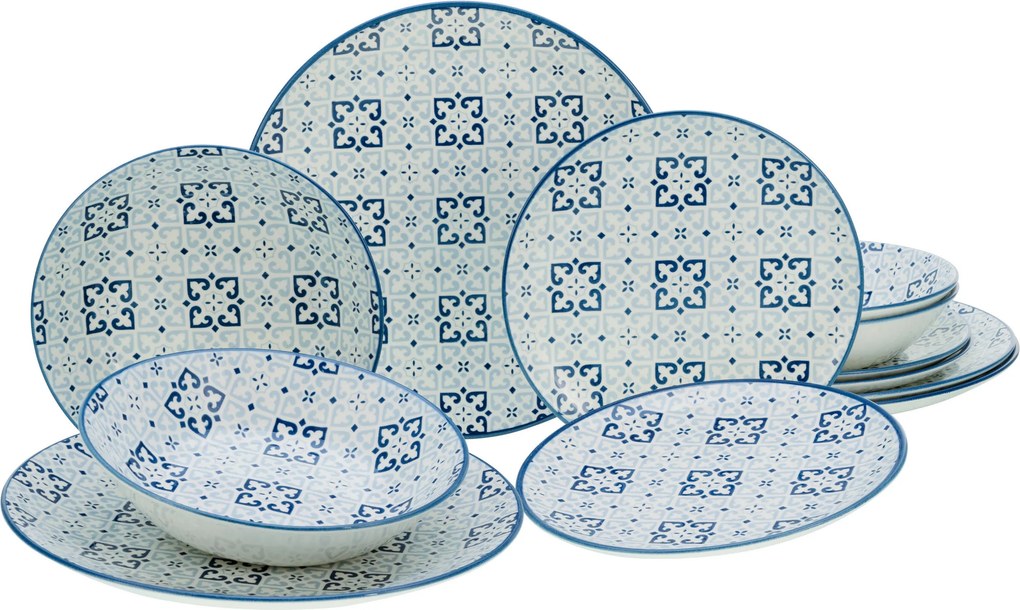 XXXLutz JEDÁLENSKÝ SERVIS Yara Blau 12-dielne Creatable - Online Only bytové doplnky - 007768060202