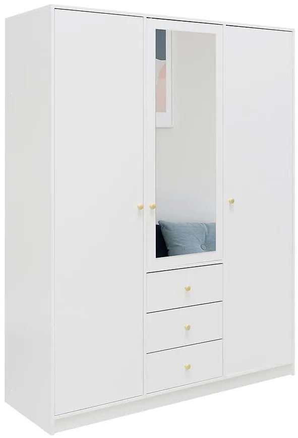 Skriňa Siena D3 biela / zrkadlo