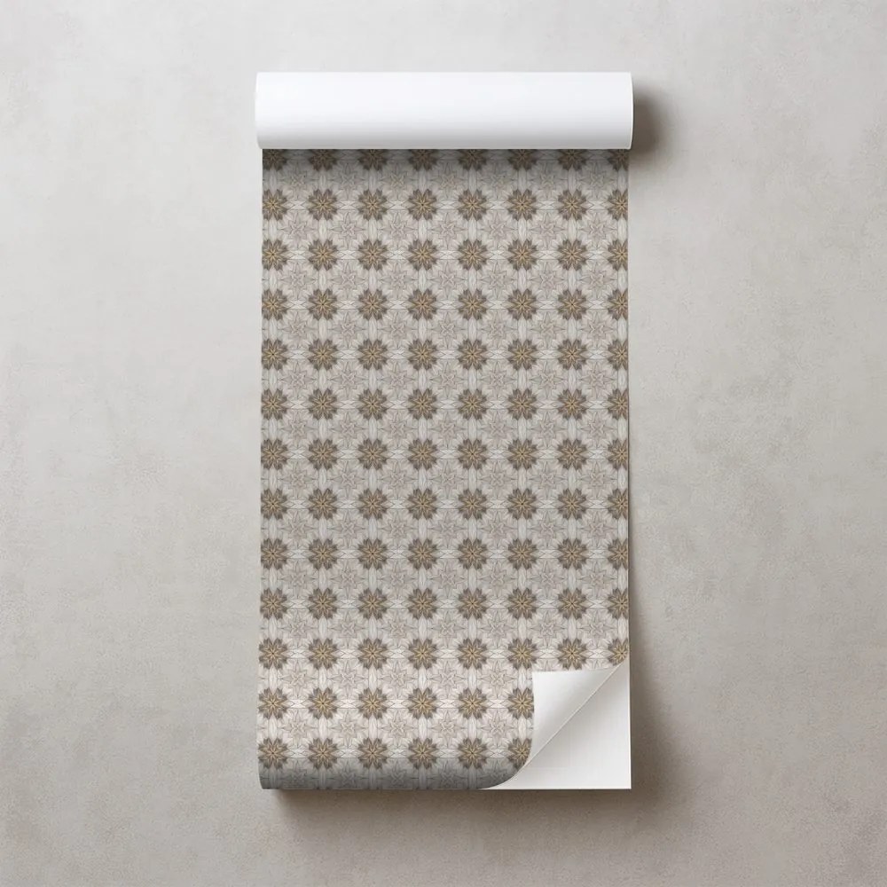 Samolepiaca tapeta hnedé kvetinové ornamenty