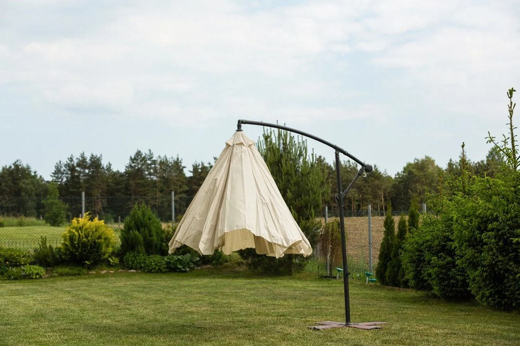 Funfit Záhradný slnečník skladací 350cm Cream