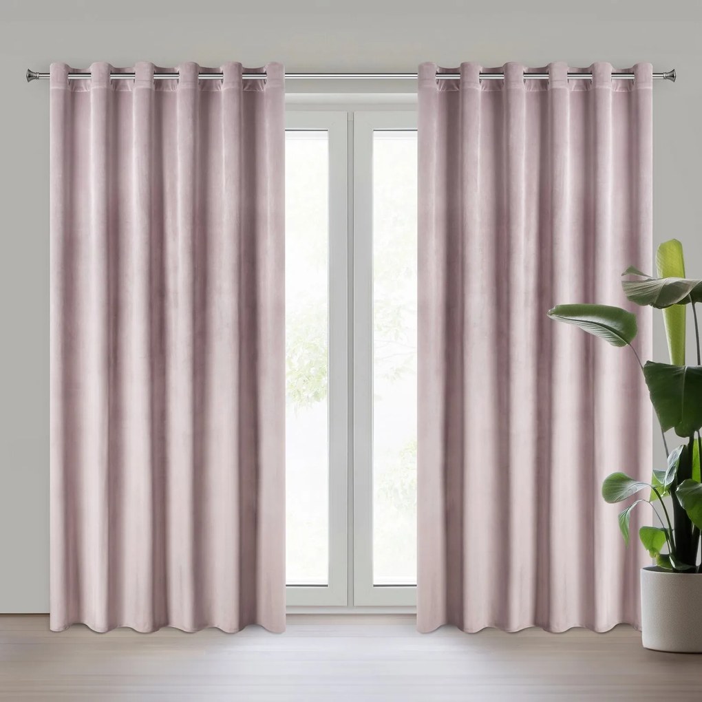 ZATEMŇOVACÍ ZÁVES NA KRÚŽKOCH MELANIE 215X250 CM PÚDROVÁ