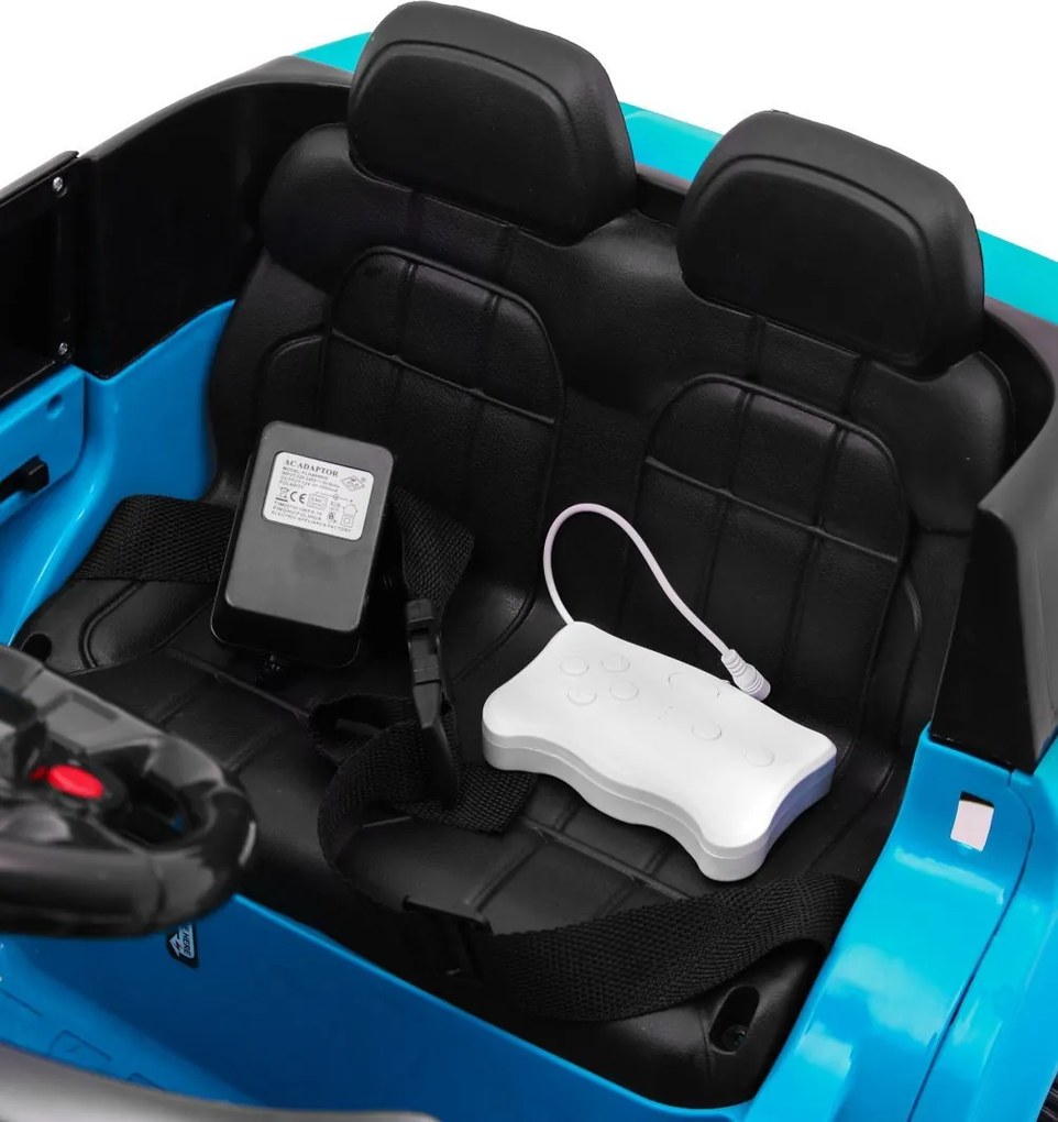 Ramiz Autíčko s batériovým štartom, modré SUV + diaľkové ovládanie + bezpečnostné funkcie