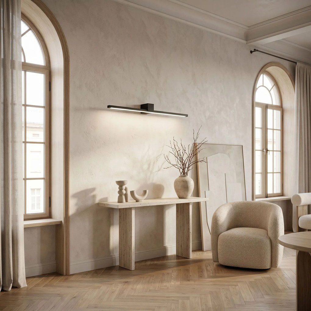 Toolight Toolight, LED nástenné svietidlo, 80cm, 16W, 4000K, 1500lm, SWE051-1W, čierna matná, OSW-20151