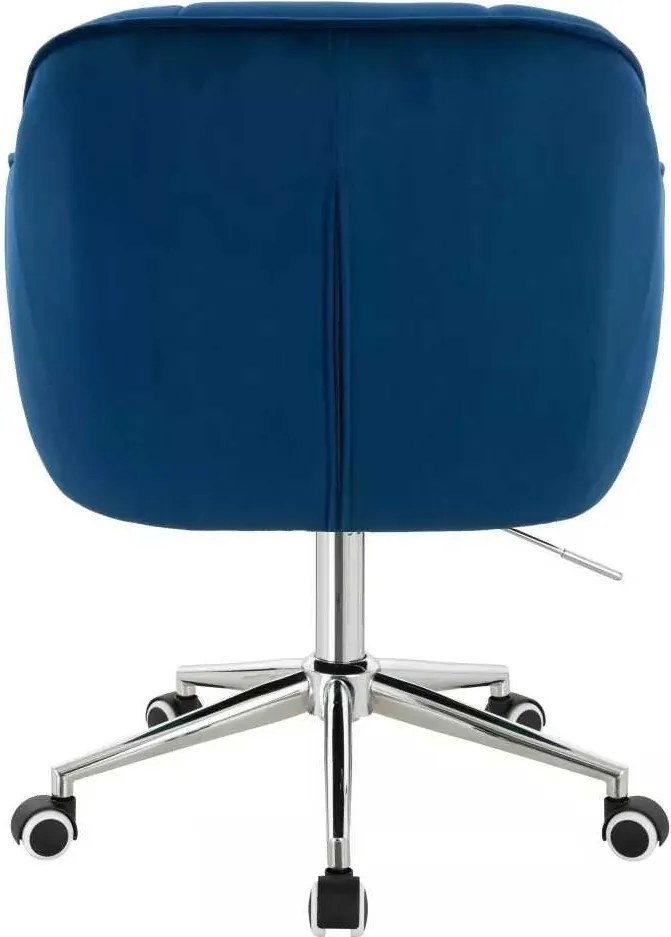 LuxuryForm DESIGN Stolička AVOLA VELUR na striebornej podstave s kolieskami - modrá
